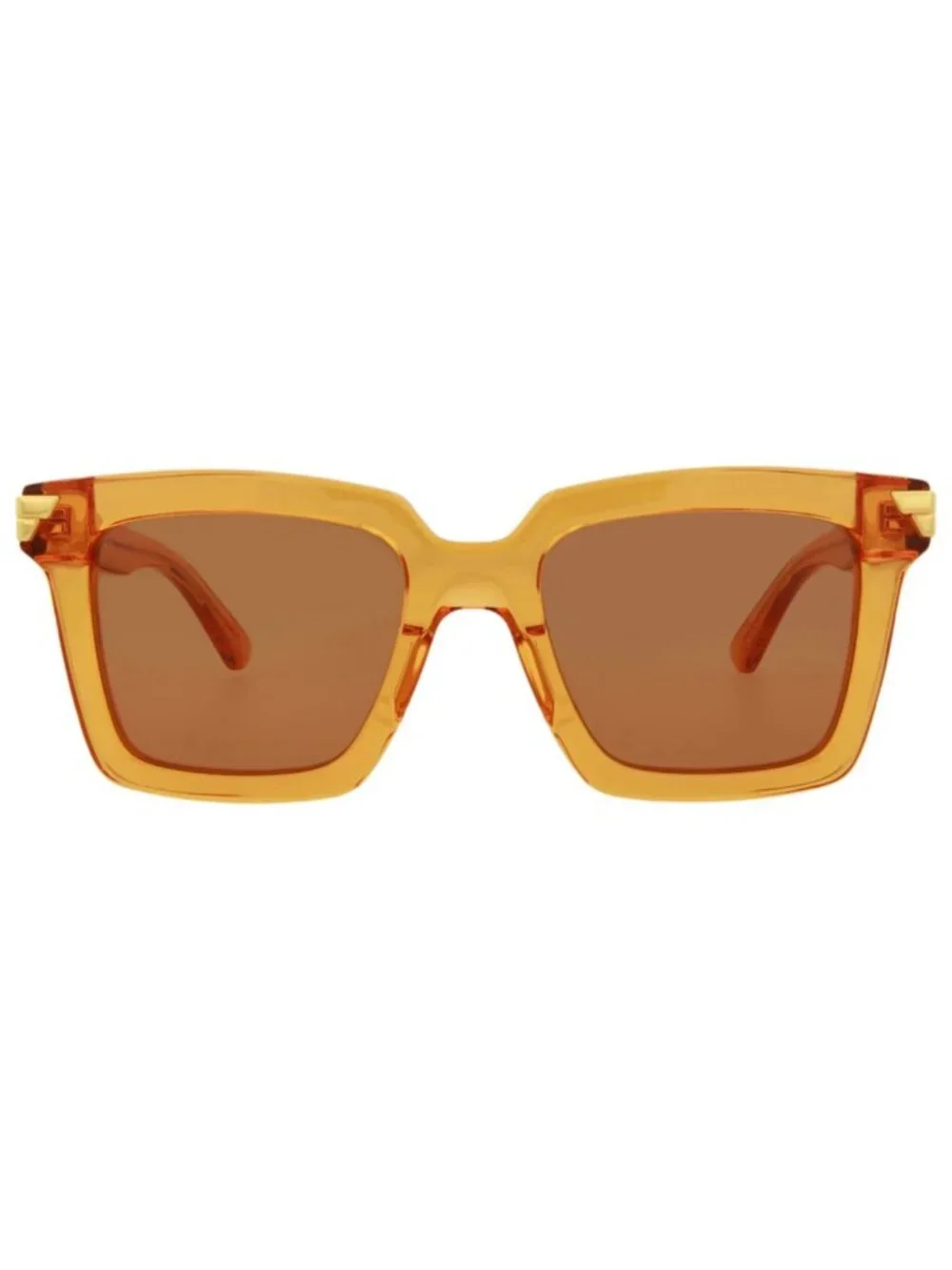 New Bottega Veneta Women's Sunglasses Square Rectangle Acetate Frame Orange Eye